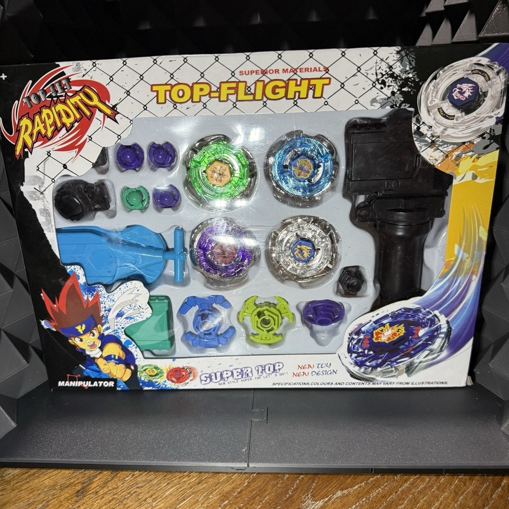 Rapidity Top-Flight Spinning Top Set L Drago Pegasis Launchers Manipulators